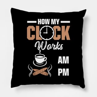 Cigar Design Gift for Men Coffee and Cigars Retirement Snowbird Gift Pillow