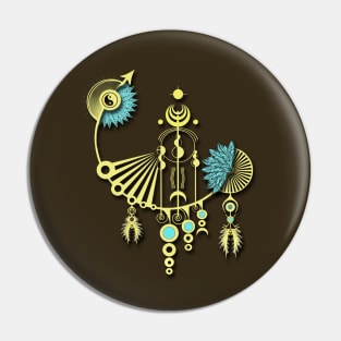 Tock Retro Art Ornament Pin