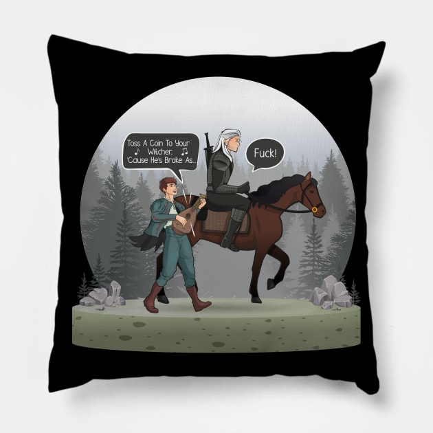 Toss a Coin to Your Witcher Pillow by Merch Sloth