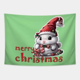 christmas cute bunny Tapestry