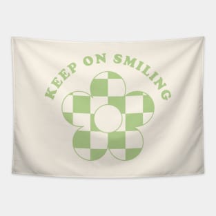 Keep on smiling! Aesthetic self love affirmations! Green aesthetic art! Pastel green aesthetic! Tapestry