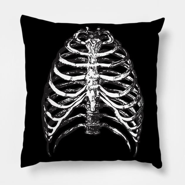 Rib Cage Pillow by Owlora Studios