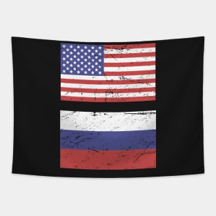 United States Flag & Russia Flag Tapestry