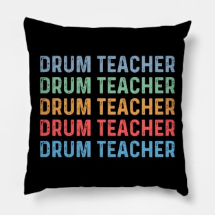 Funny Drum Teacher Drummer Vintage Drum Lover Teaching Pillow