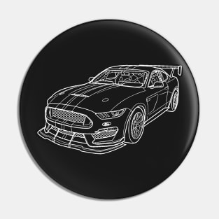 Shelby GT500 Wireframe White Drawing Pin