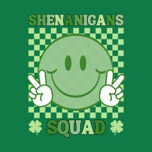 Shenanigans Squad St Patricks Day Smile Green Proud Irish T-Shirt