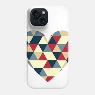 Colorful heart with triangles. Low poly design Phone Case