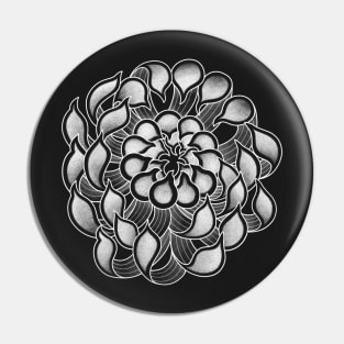 Black Peony Pin