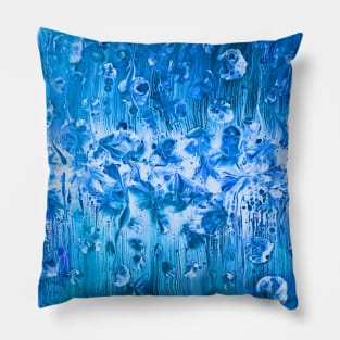 Shades of Bright Blue Abstract Pillow