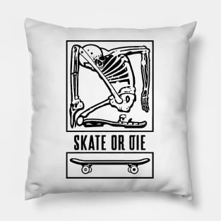 Skeleton Skate or Die Pillow