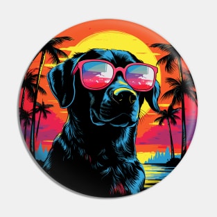 Retro Wave Labrador Dog Shirt Pin