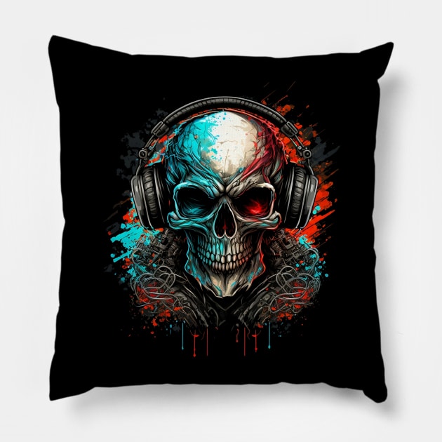 Skull 4 Pillow by Farand Studio