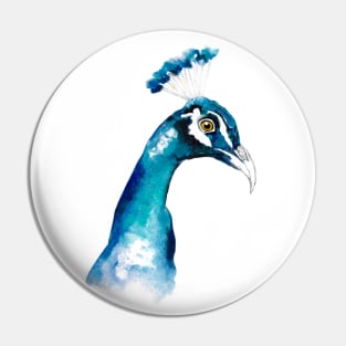 Head of blue peacock Pin