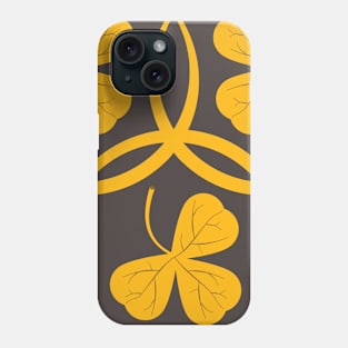 Yellow on Grey Background Clover Pattern Phone Case