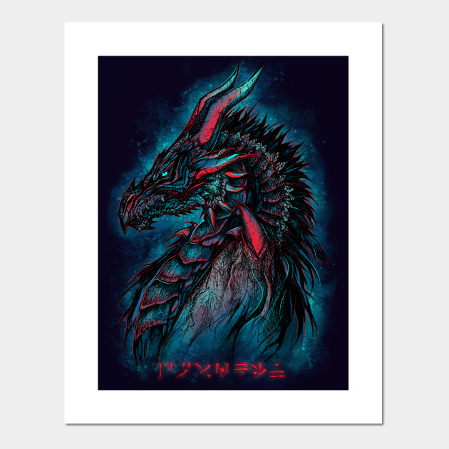 Get Wallpaper Dragonborn Blue Version Dragon Affiche Et Impression D Art For iPhone Free
