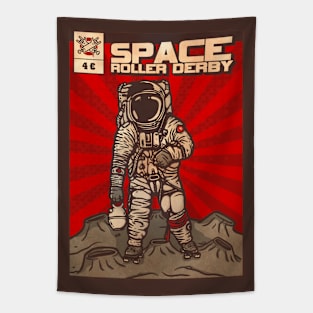 Space roller derby Tapestry