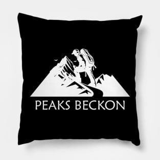 Climb. Peaks Beckon Pillow