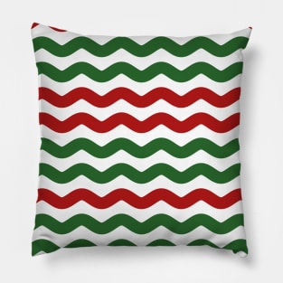 Red and Green Stripes Christmas pattern, gift wrapper pattern Pillow