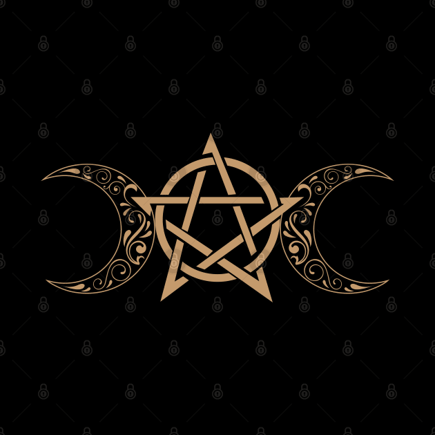 Pentacle and Moon in Tan by O GRIMLEY