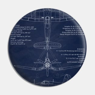 F4U Corsair Blueprint Pin