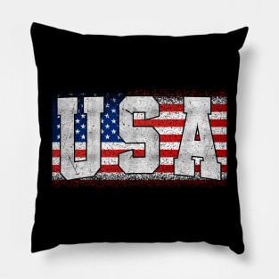 USA T Shirt Women Men Kids Patriotic American Flag July 4th Pillow