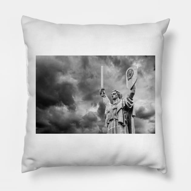 Motherland Monument, Kiev, Ukraine Pillow by GrahamPrentice