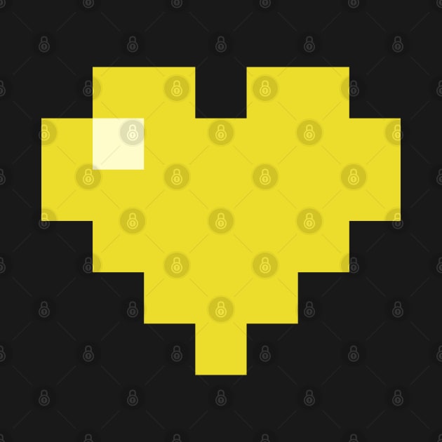 Simple Yellow Pixel Heart by gkillerb