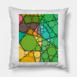 Yellow and Green Bubbles Pillow