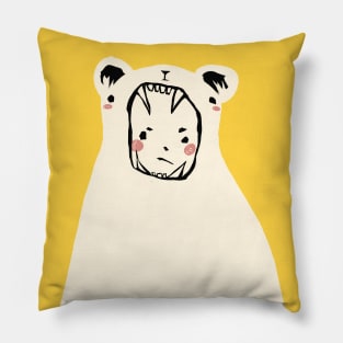 bear lino print Pillow