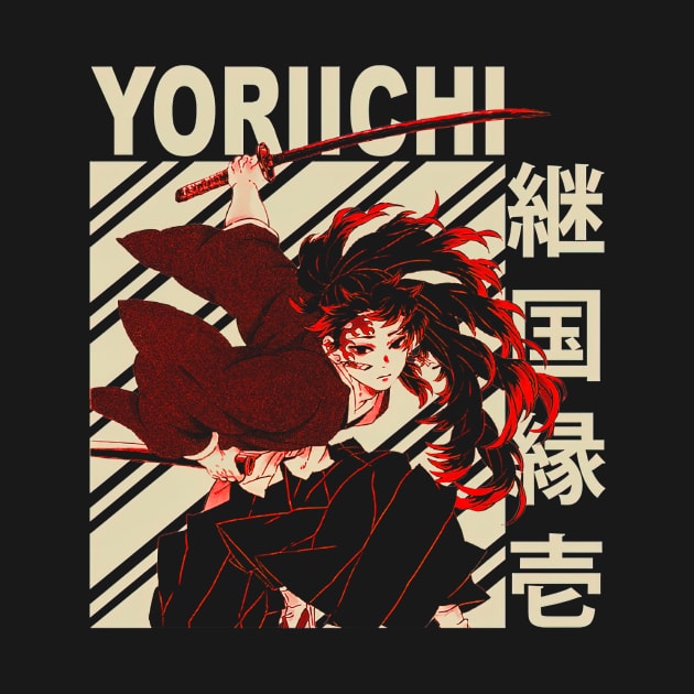 Yoriichi Tsugikuni Vintage Art by eldridgejacqueline