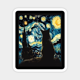 Cat Starry Night Glow Magnet