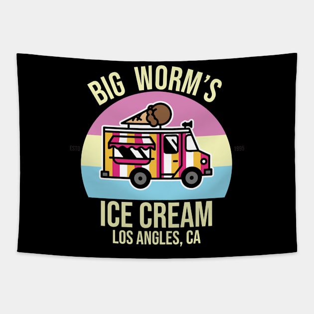 Big Worm's Ice Cream & Frozen Treats Tapestry by Geminiguys