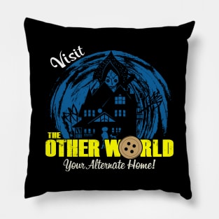 Visit The Otherworld Retro Vintage Horror Scary Movie Poster Pillow