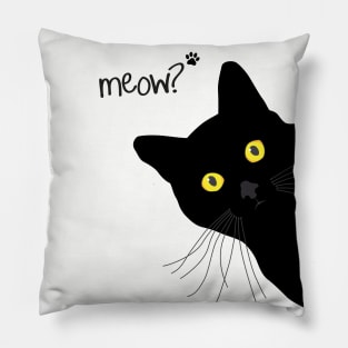 Meow! - Black Cat Pillow