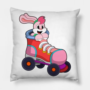 Rabbit as Inline Skater with Inline Skates Pillow