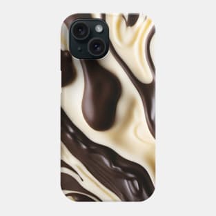 Melted white and dark chocolate swirl pattern Phone Case