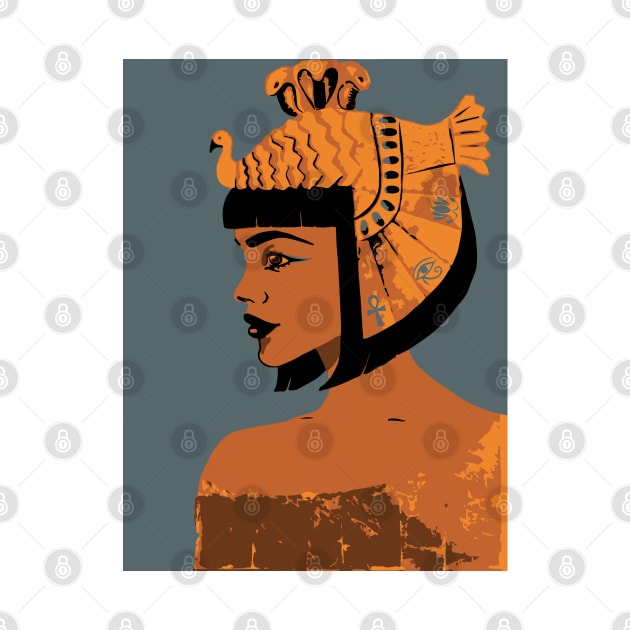 Egyptian Hieroglyphs Queen by Ebb And Flow