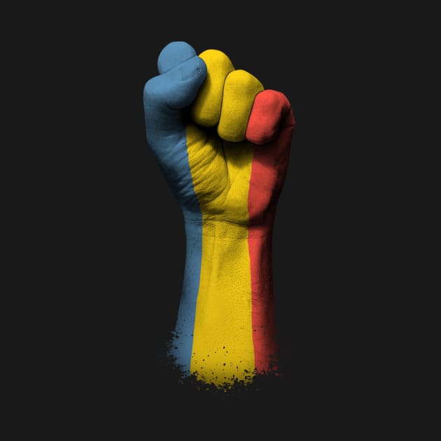 Flag of Romania on a Raised Clenched Fist by jeffbartels