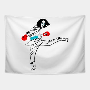 Taekwondo Woman Tapestry