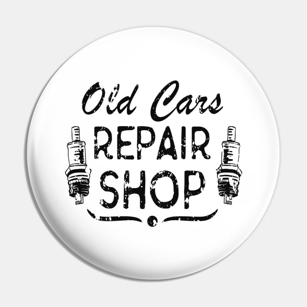 Car Mechanic Spark Plug Workshop Vintage Pin by Foxxy Merch