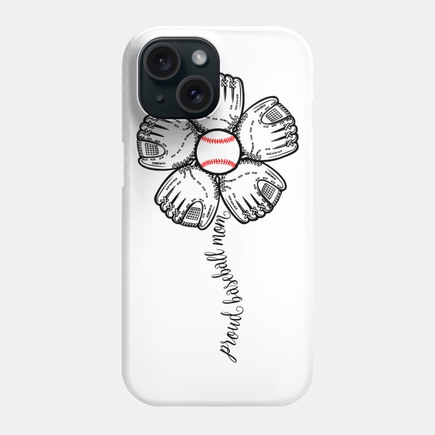 Proud Baseball Mom Flower Phone Case by Chicu