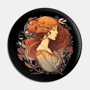 Art Nouveau mystical woman Pin