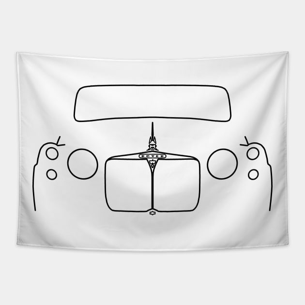 Rover P4 classic car outline graphic (black) Tapestry by soitwouldseem