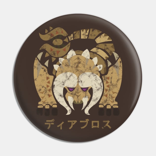 Monster Hunter Rise Diablos Kanji Icon Pin for Sale by Stebop Designs