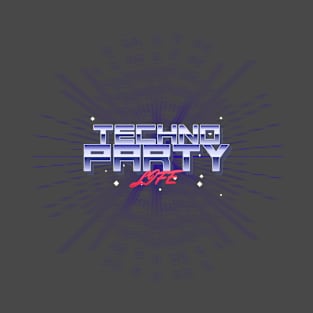 Retro 80s Vaporwave Techno Party Life Artwork T-Shirt