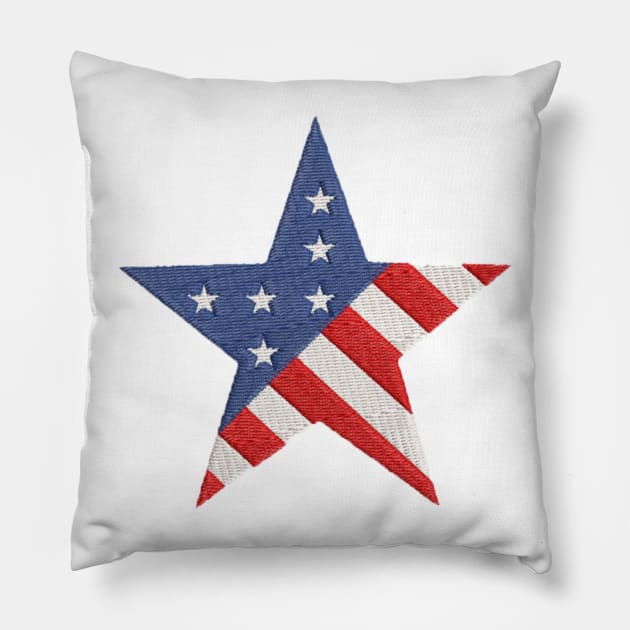 American Star Embroidery Pillow by anacarminda