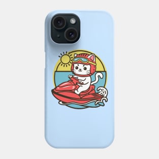 Cute Cat Jet Skiing Summer Gift Phone Case