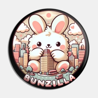 Rabbit Owner, Bunny Lover, Bunzilla Cute Funny Pin