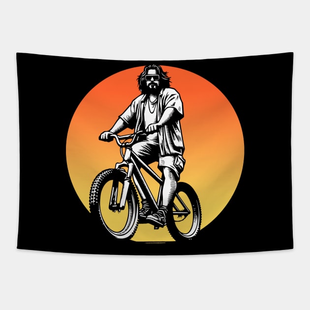 The Dude Lebowski Mountain Bike Graphic Design Tapestry by robotbasecamp