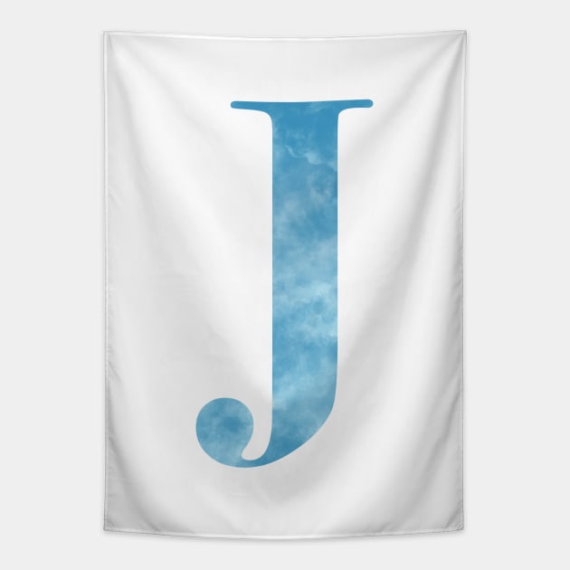 Clouds Blue Sky Initial Letter J Tapestry by withpingu